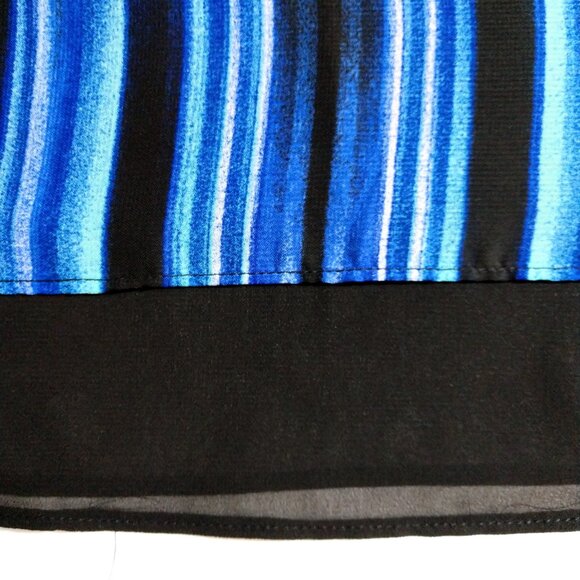NWT Bisou Bisou Women's Blue/Black Stripe Tank Top Shirt L Large - Picture 4 of 9